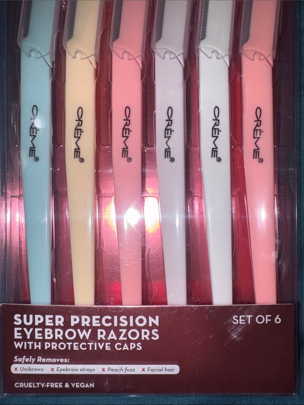 The Crème Shop Women’s Super Precision Eyebrow Razors – Pastel Set of 6 - Picture 6 of 6